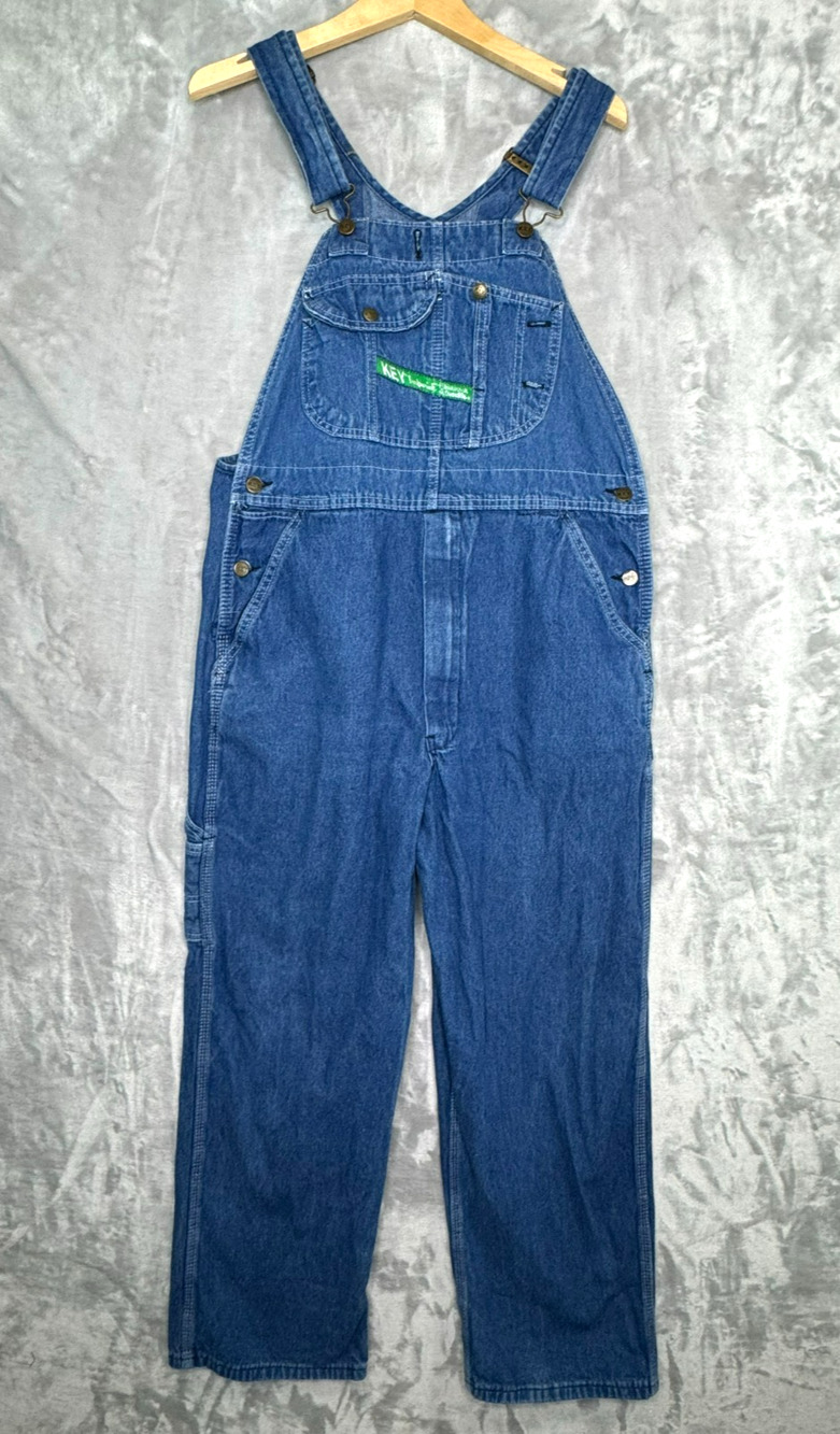 Vintage Key Imperial Overalls Unisex 38*30 100% Cotton Adjustable Strap Coverall